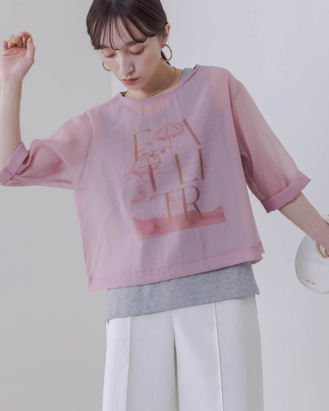 Sheer Printed Top (4 Color)