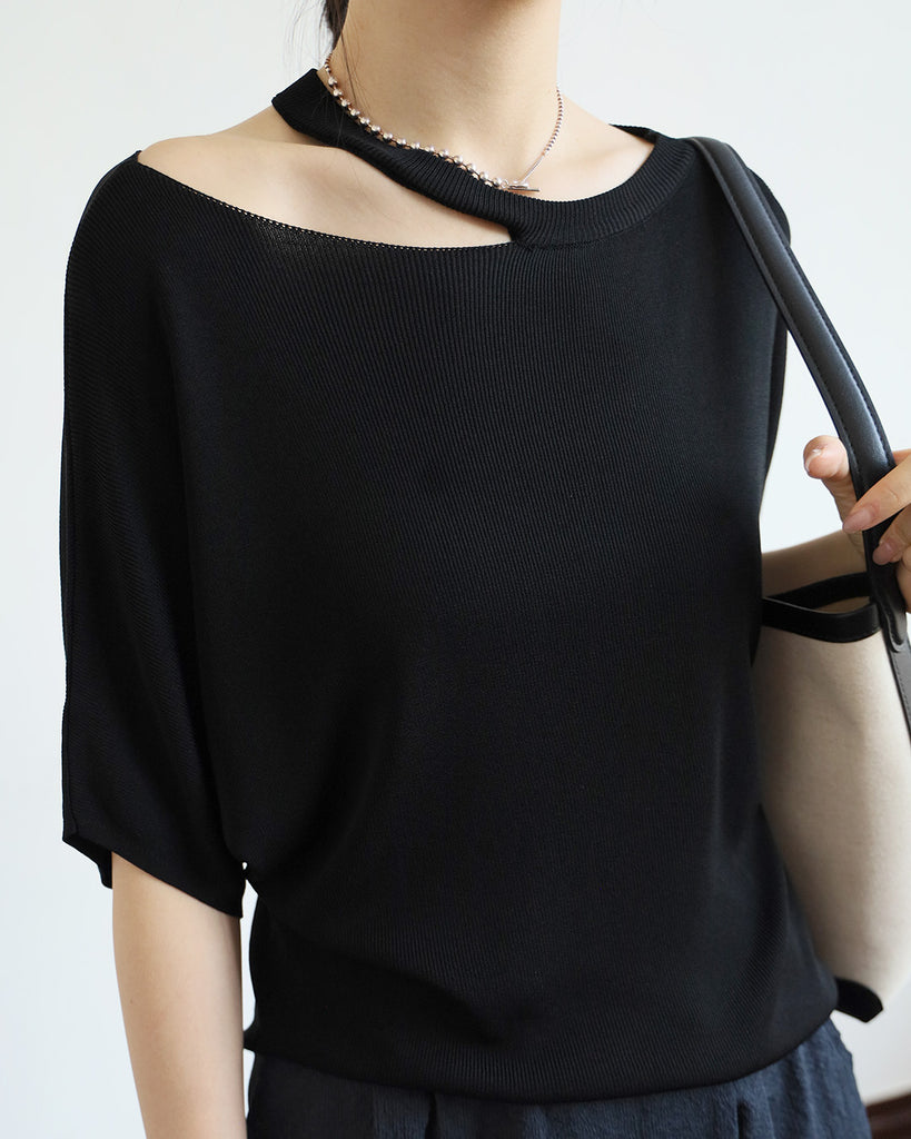 Cut Out Collar Top (3 Colors)