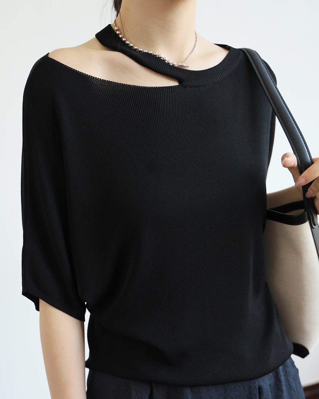 Cut Out Collar Top (3 Colors)