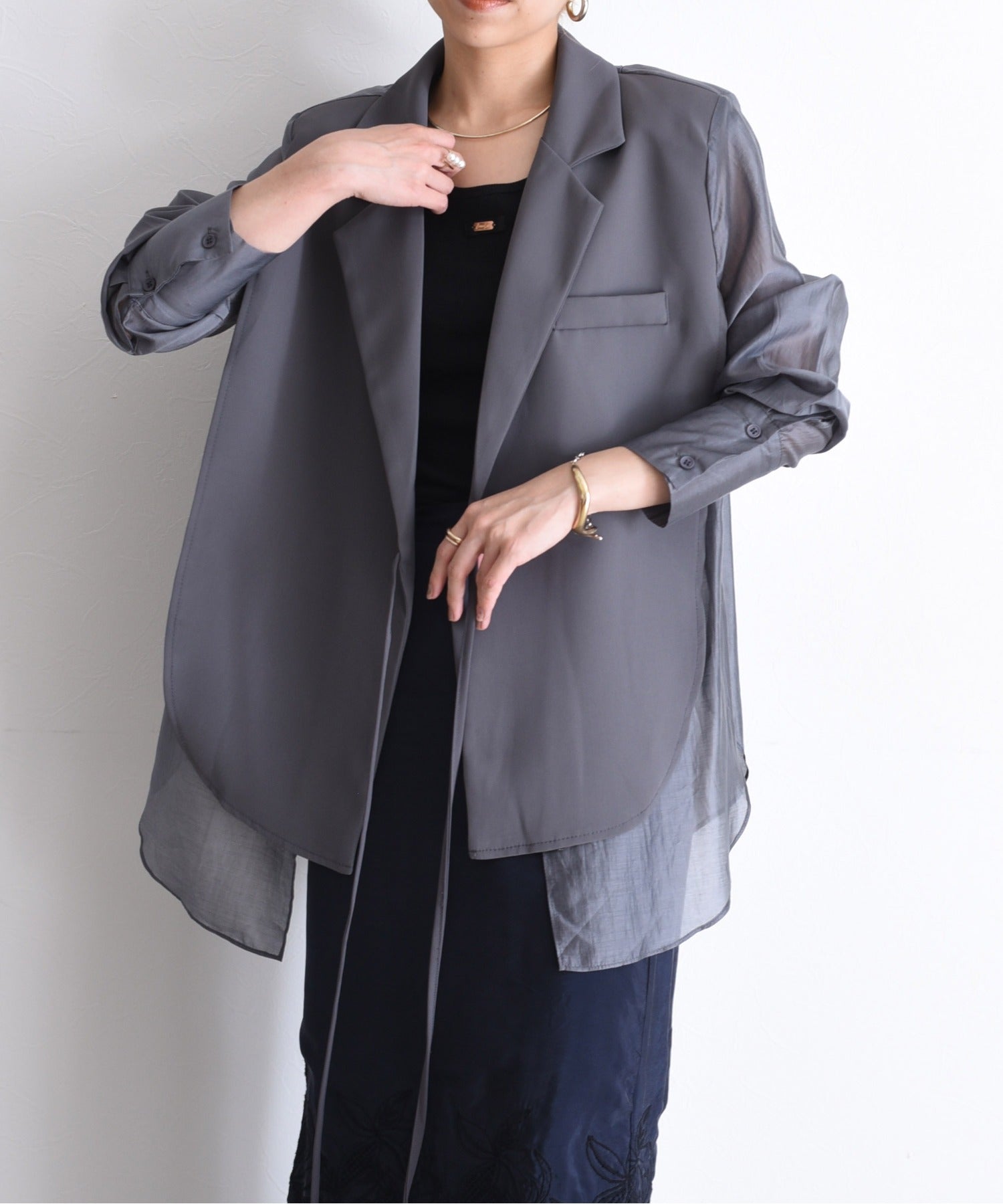 Silky Layered Blazer (2 Color)