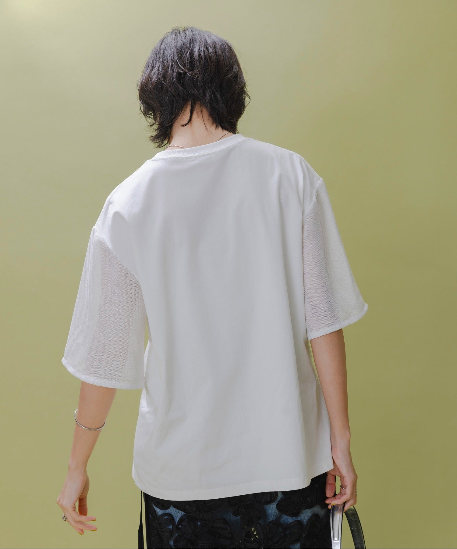 Mesh Sleeved Print Tee (2 Color)