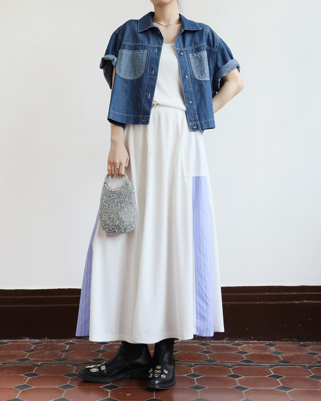 Japan Brand - Pinstriped Insert Skirt (2 Colors)