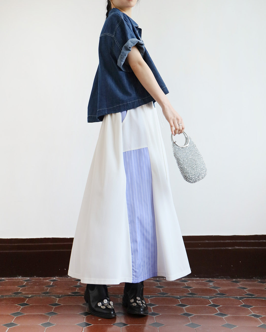 Japan Brand - Pinstriped Insert Skirt (2 Colors)