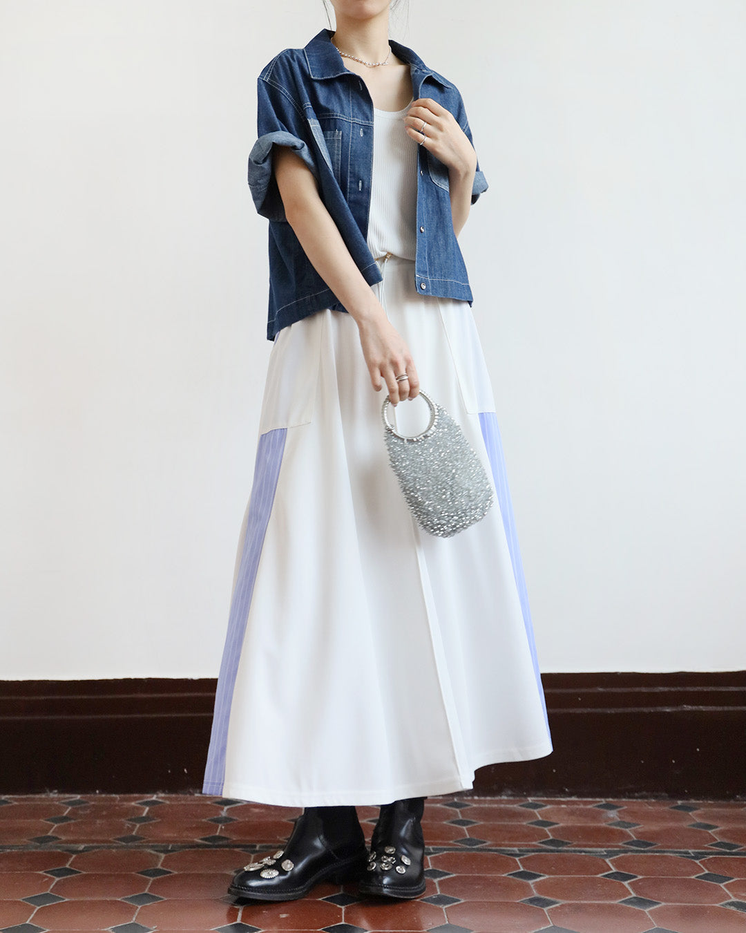 Japan Brand - Pinstriped Insert Skirt (2 Colors)