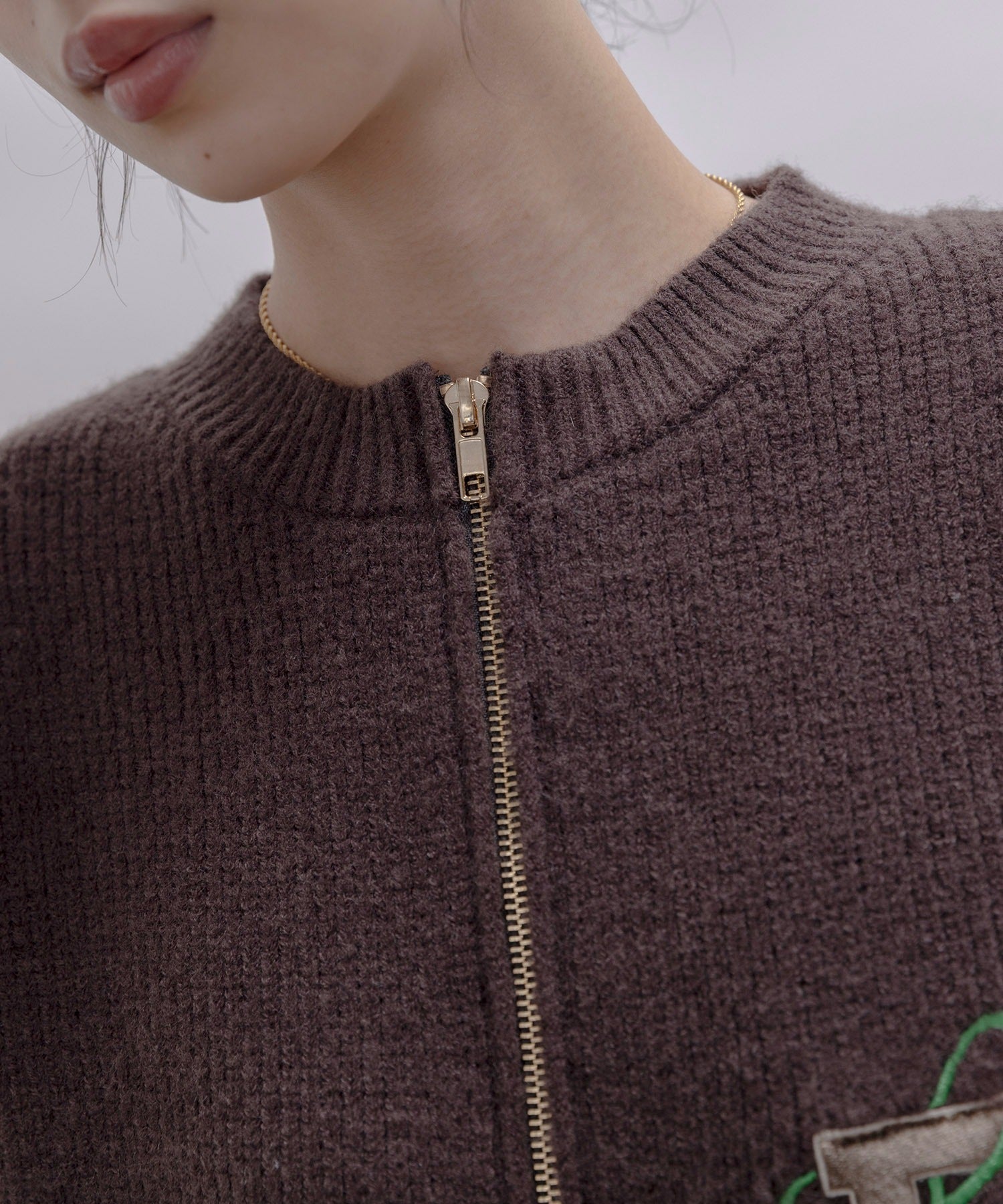 Embroidery Zip Up Cardigan (2 color)