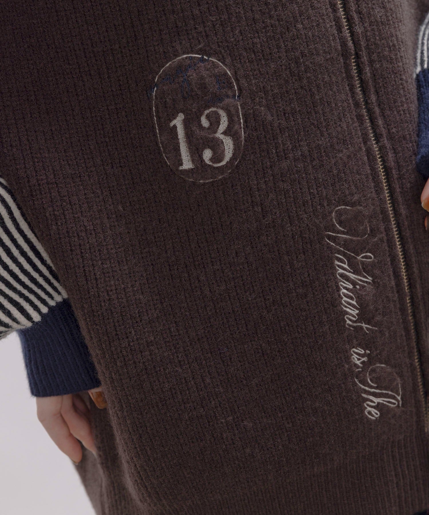 Embroidery Zip Up Cardigan (2 color)