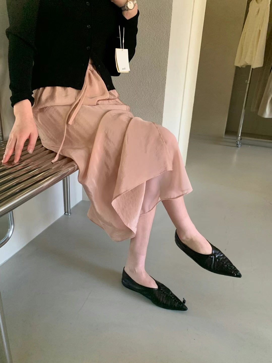 Silky Side Split Layered Skirt (7 color)