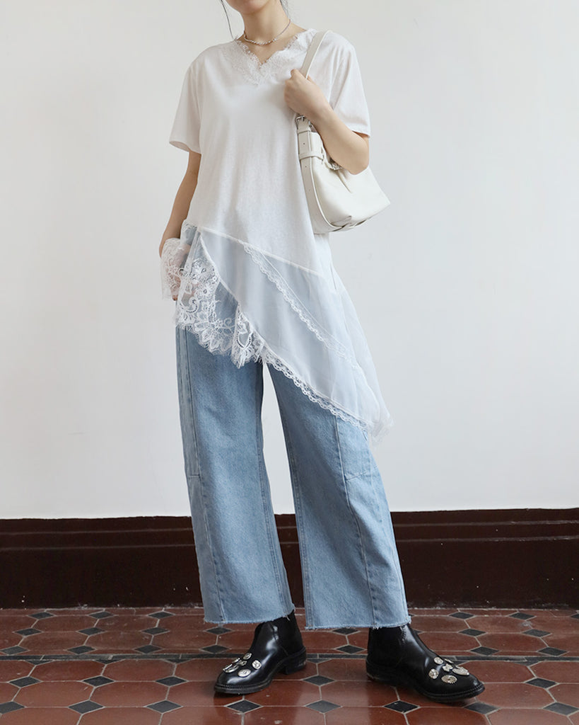 Lace Hem Tee (2 Colors)