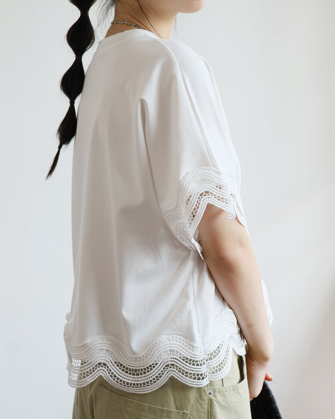 Crochet Trimmed Tee (2 colors)