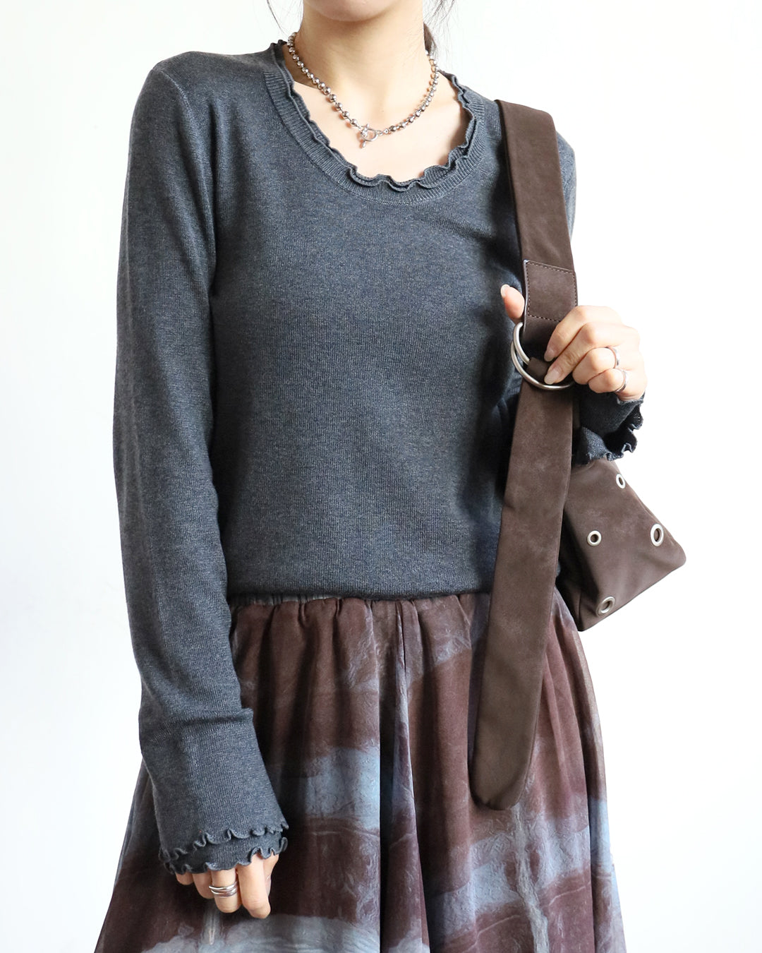 Ruffle Trimmed Top (6 color)