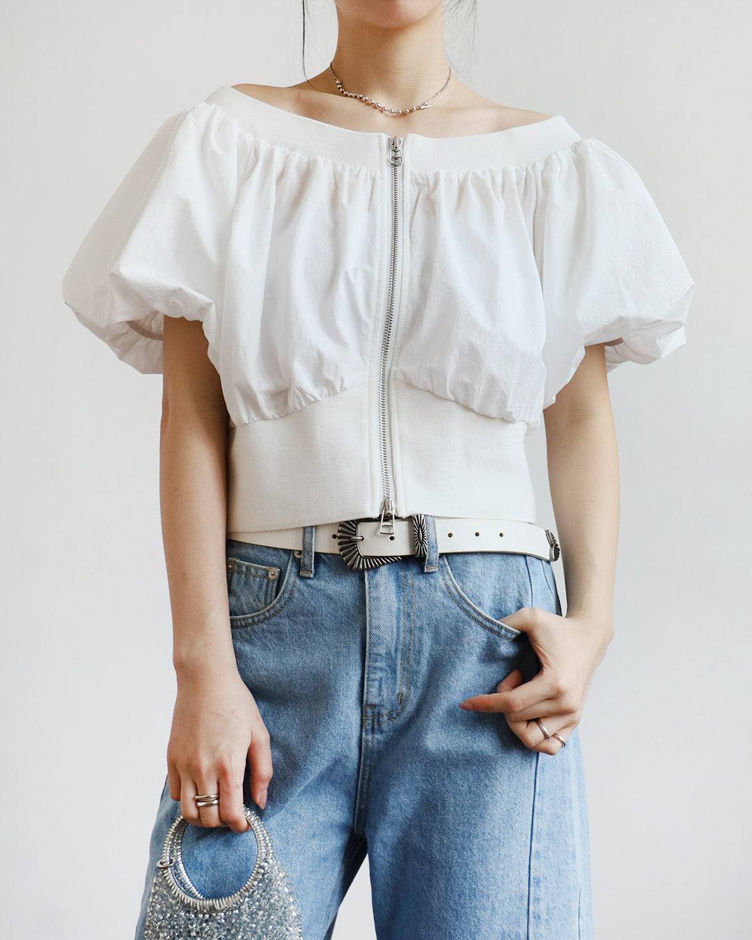 Runched Zip Up Top (2 Colors)