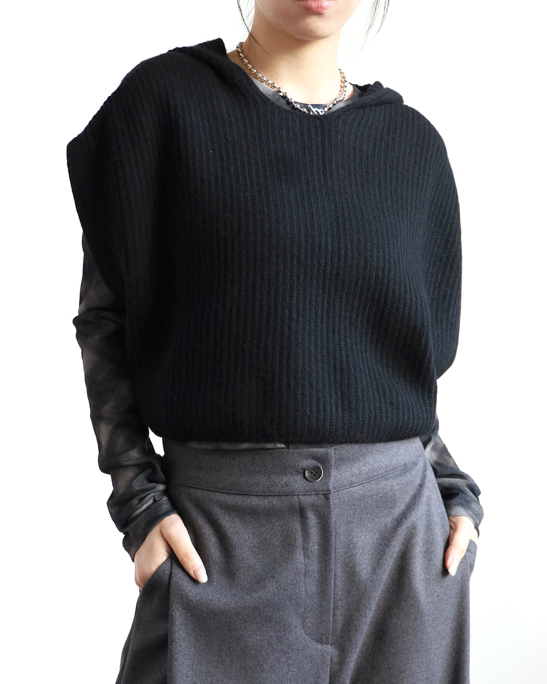 Hooded Knit Vest (3 color)