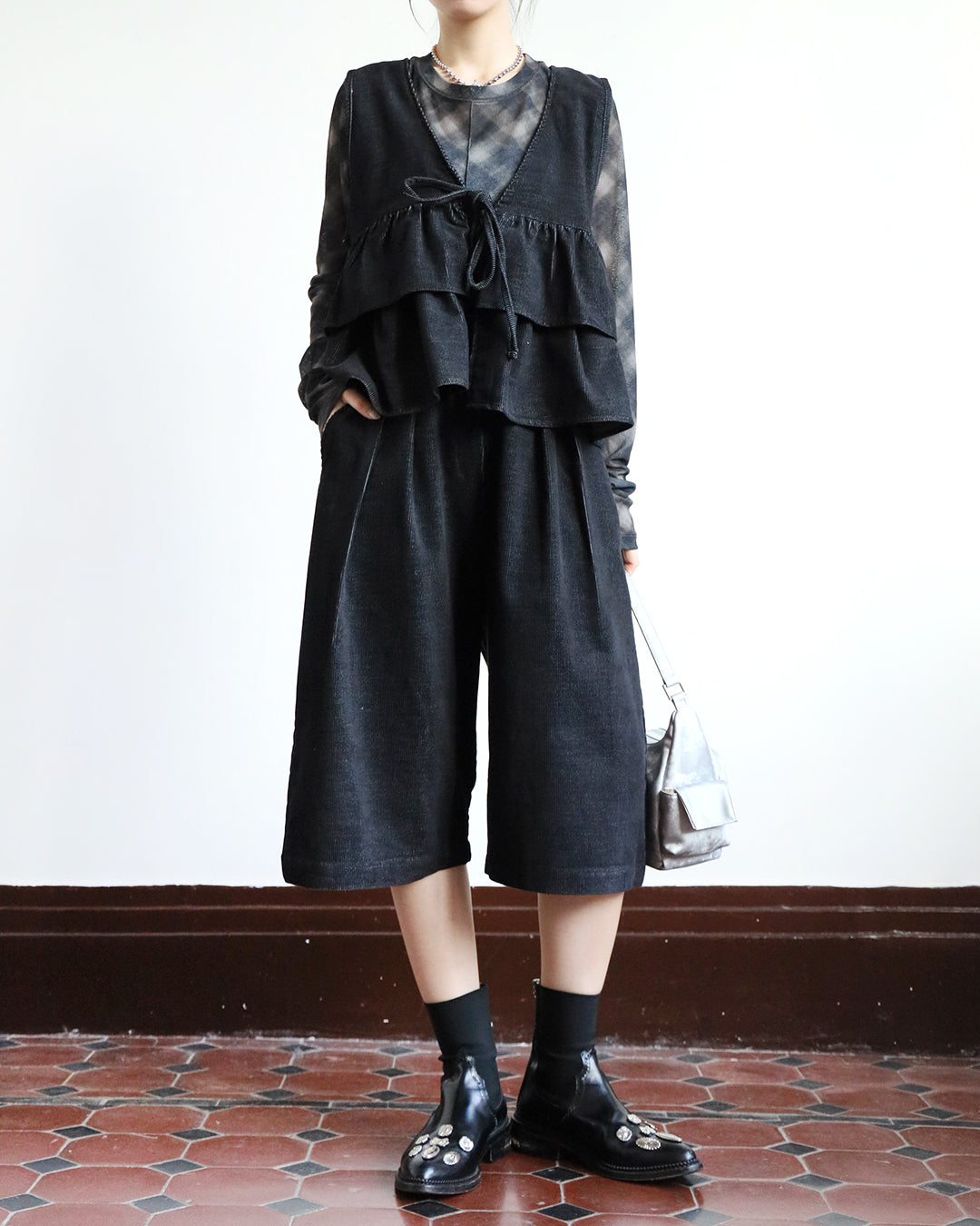 Corduroy Cropped Pants (2 color)