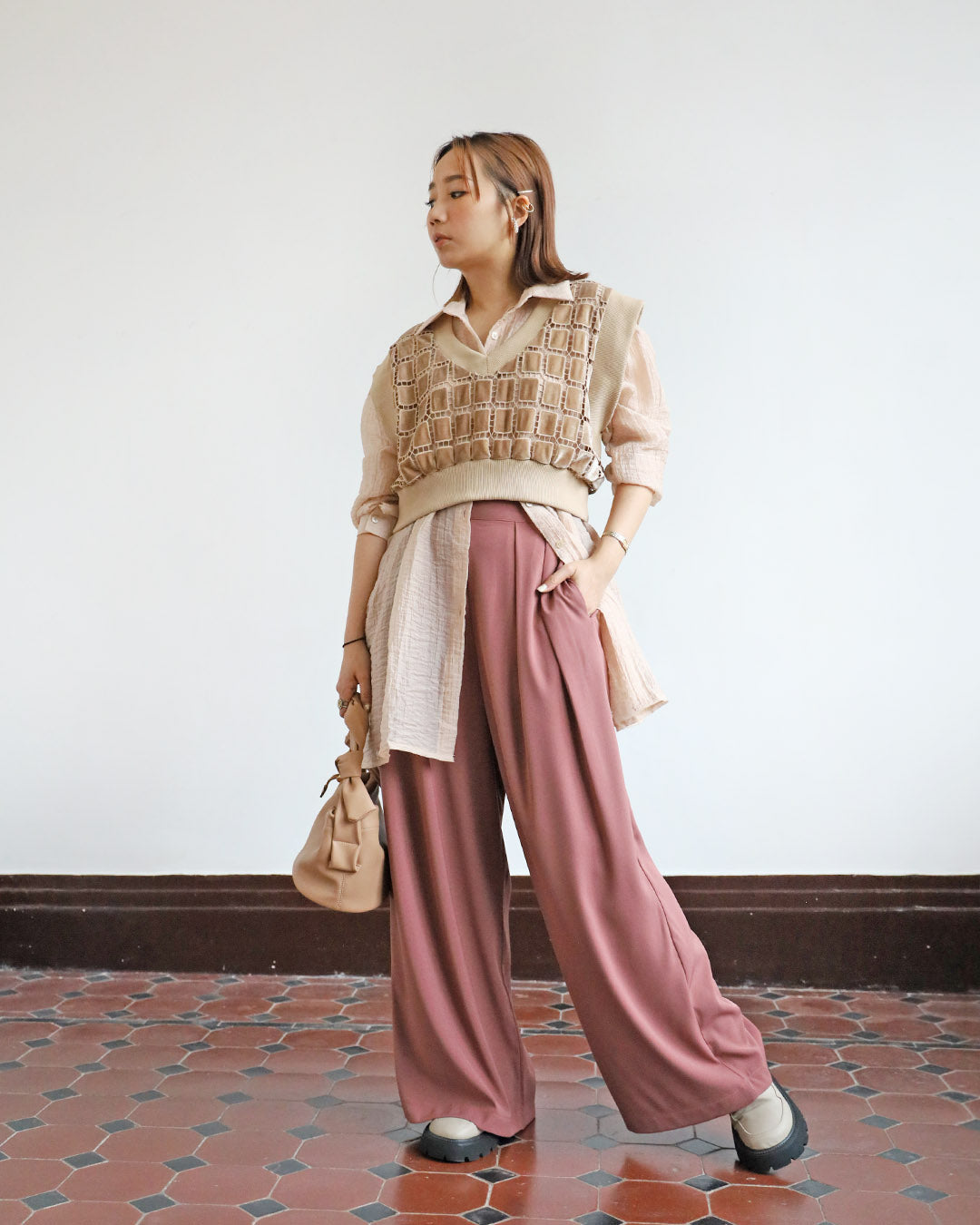 Pleated Wide Leg Pants (4 color)