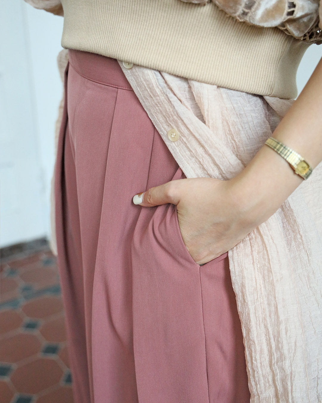 Pleated Wide Leg Pants (4 color)