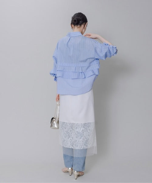 Mix Fabric Lace Skirt (2 Color)