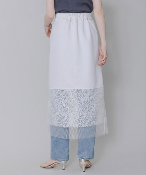 Mix Fabric Lace Skirt (2 Color)