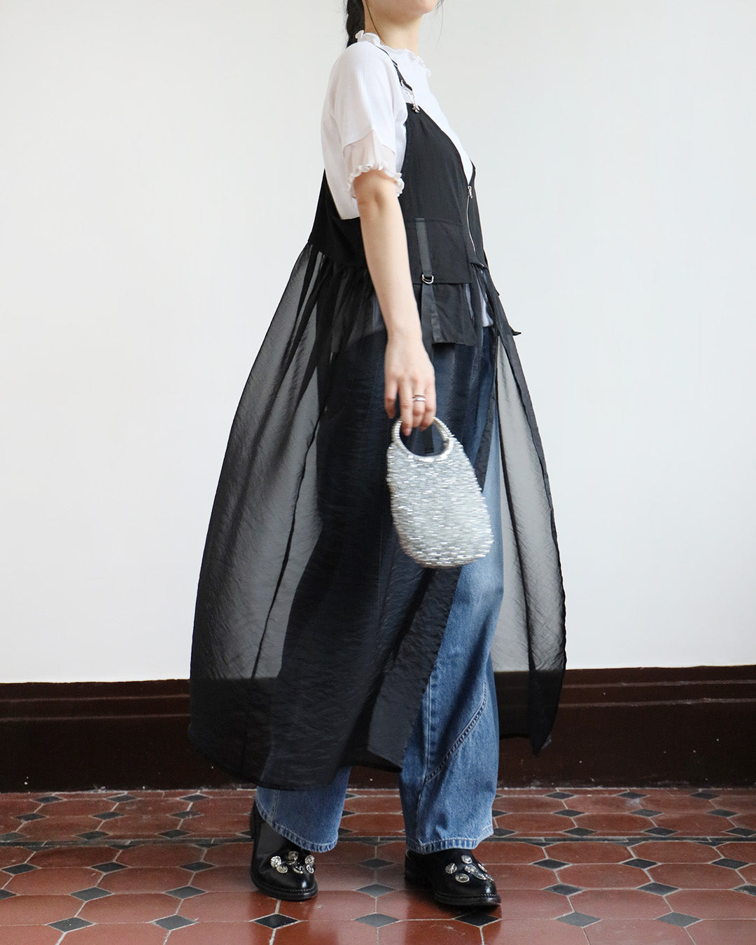 Japan Brand - Pinafore Mesh Layer Dress