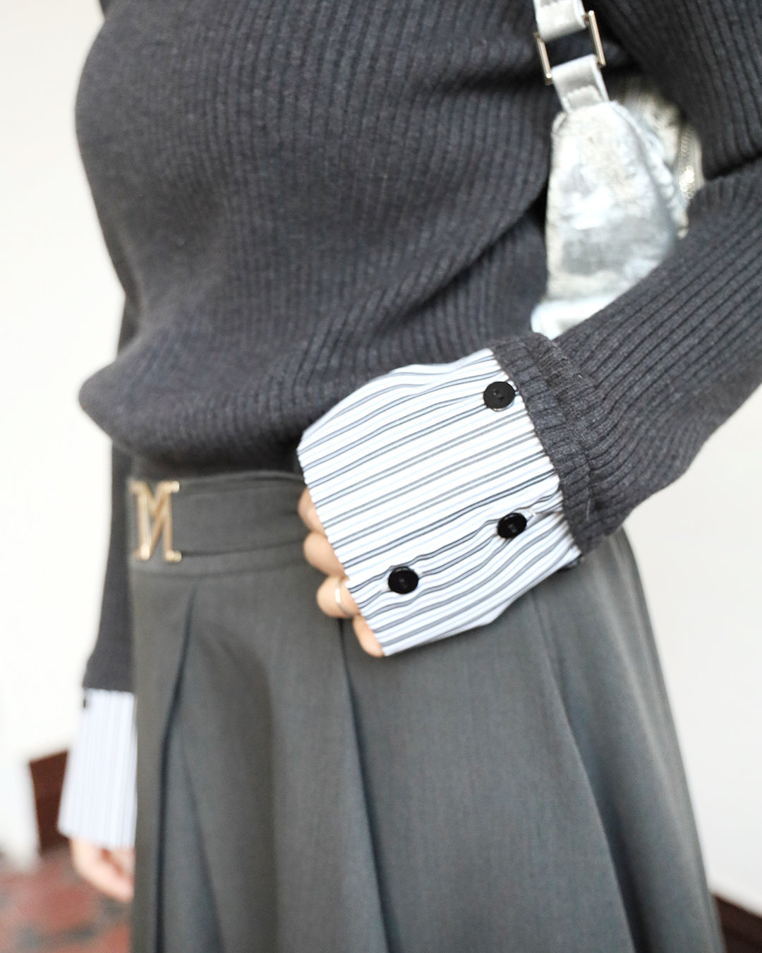 Striped Cuff Knit Top (3 color)