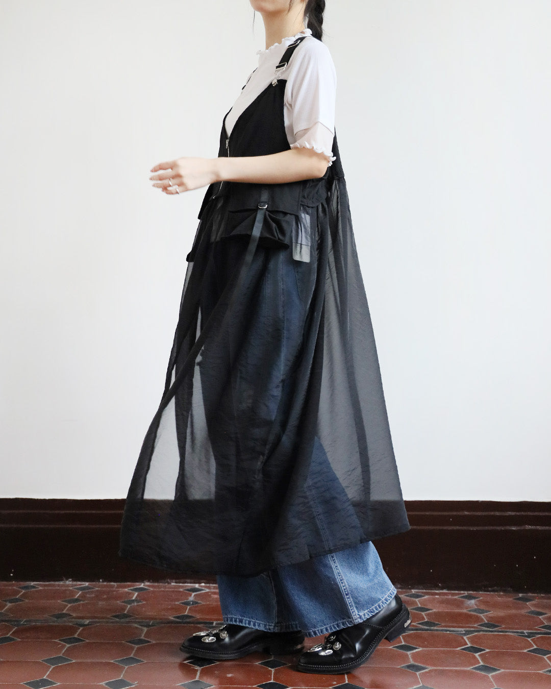 Japan Brand - Pinafore Mesh Layer Dress