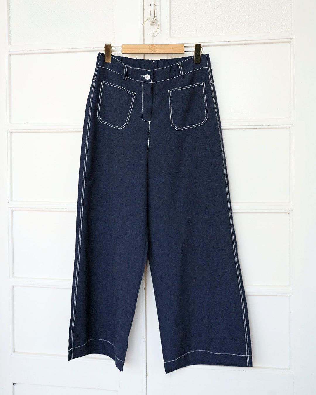 Contrast Stitch Front Pockets Pants (Size S-L)