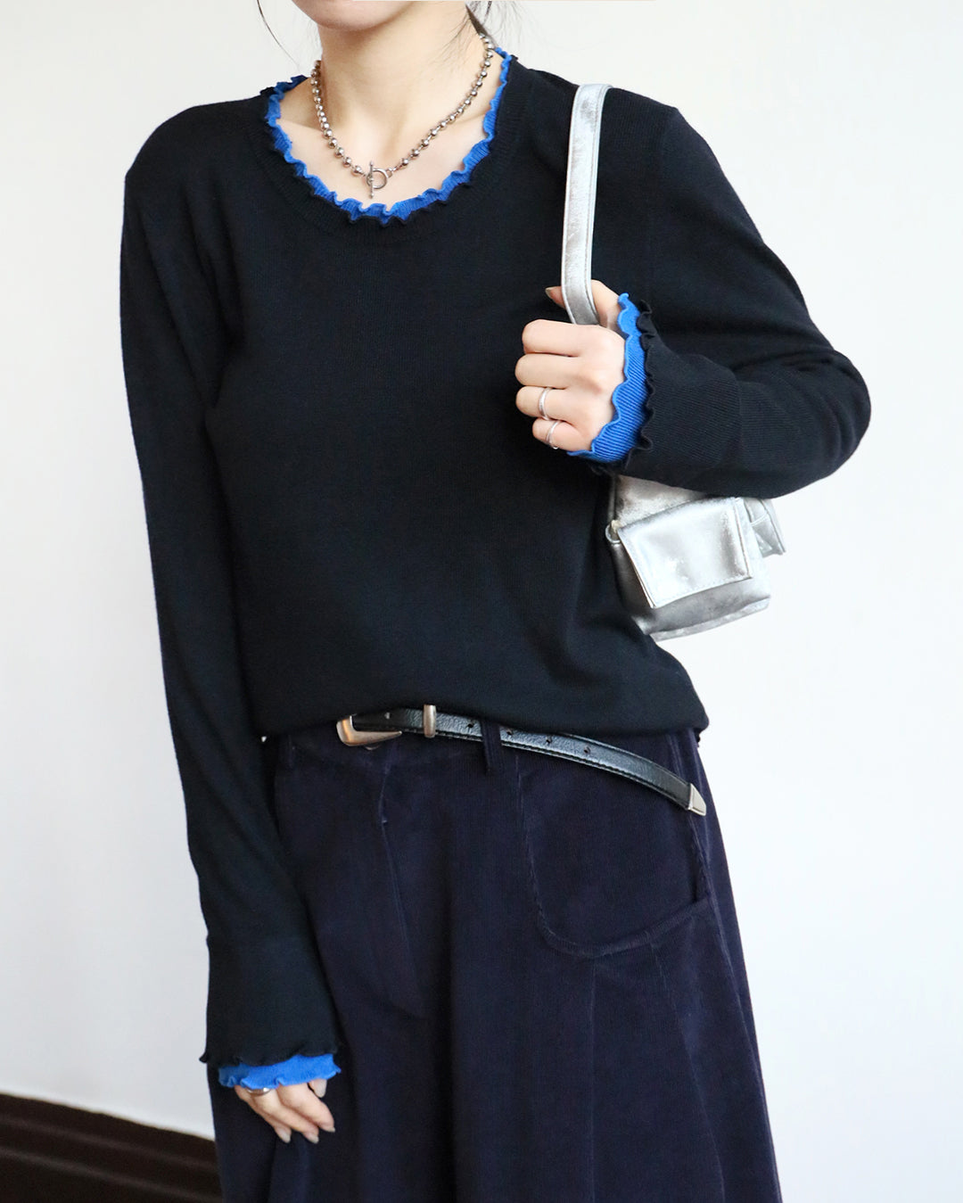 Ruffle Trimmed Top (6 color)