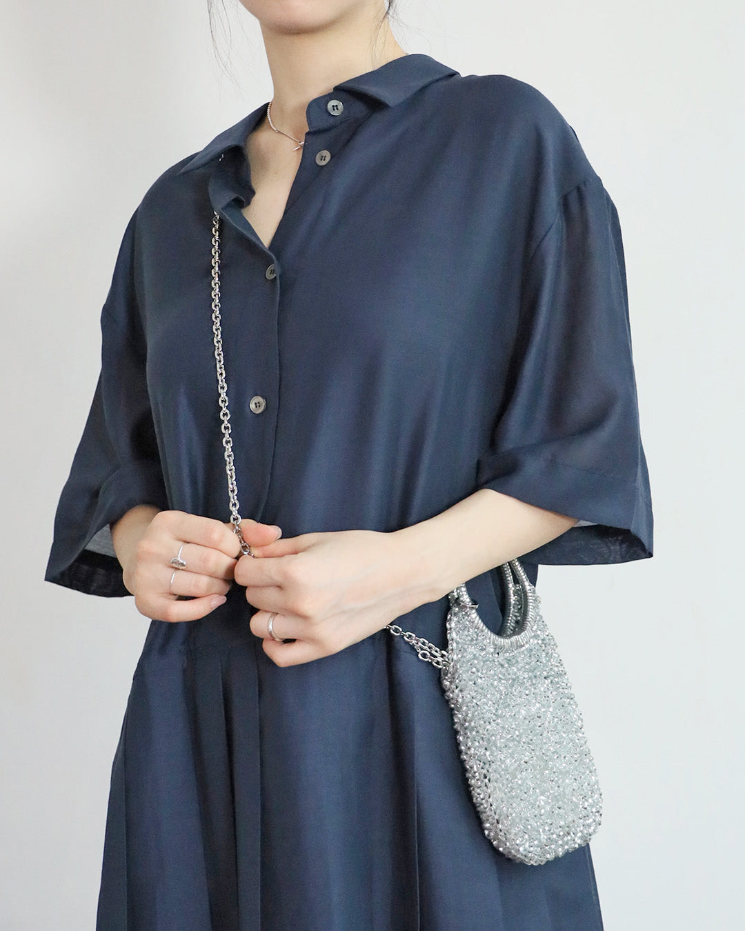 Pleated Layer Shirt Dress