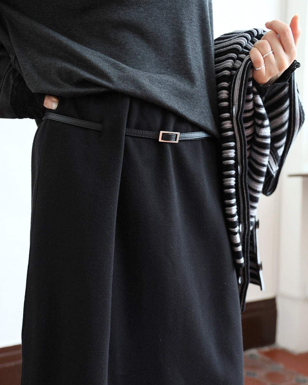 Sweat Skirt w/ Belt (3 color)