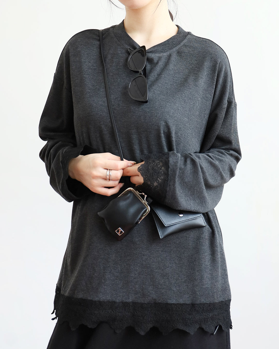 Lace Trimmed Top (3 color)