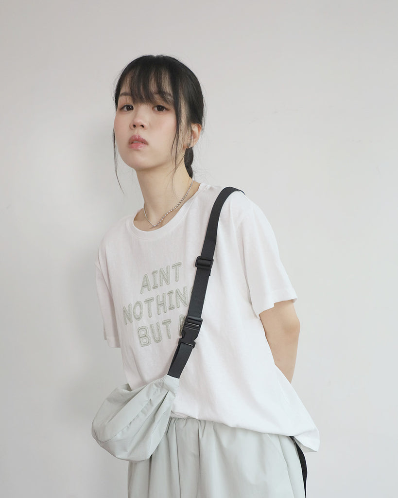 Embroidered Tee + Cargo Skirt + Bag (Set) (2 colors)