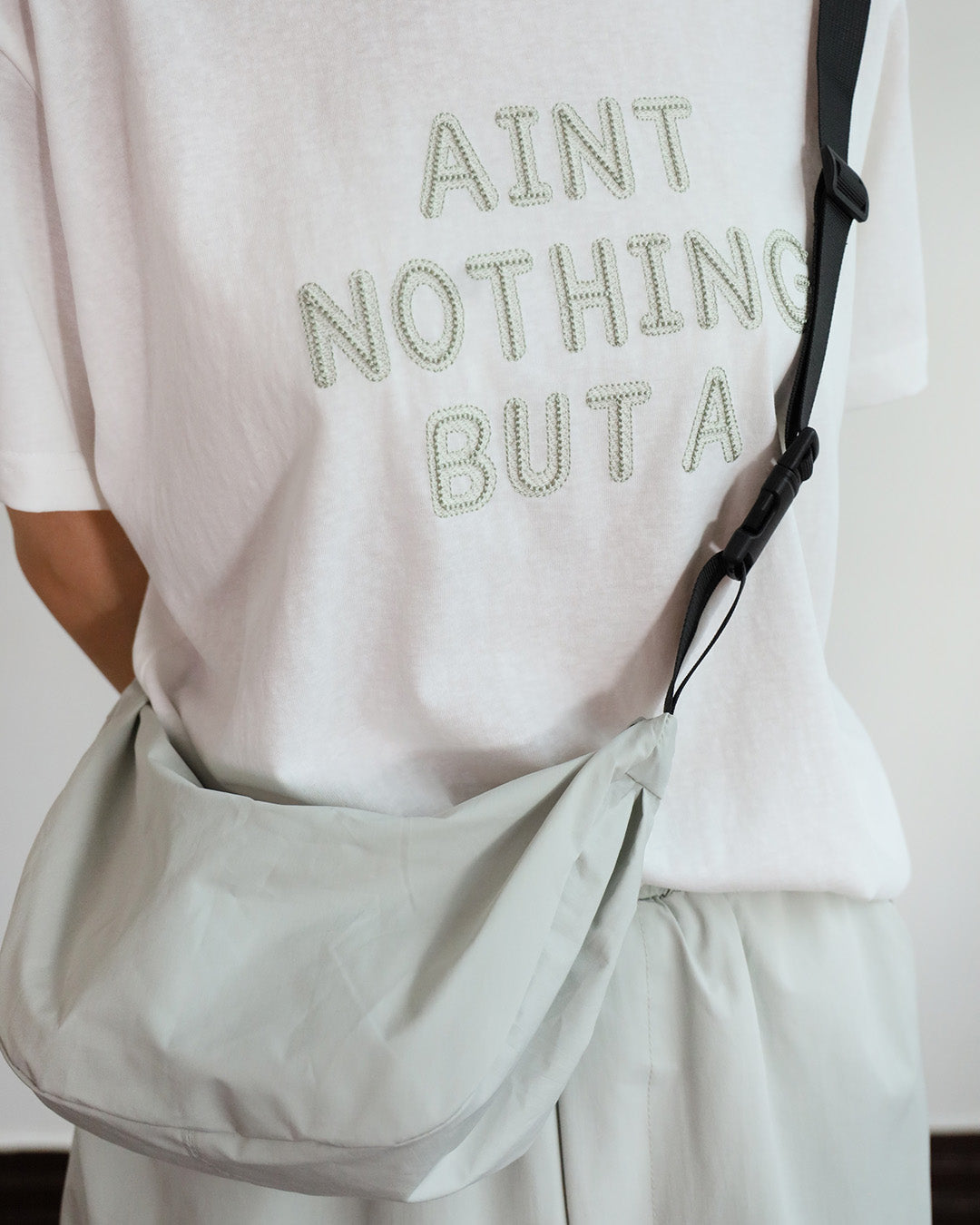 Embroidered Tee + Cargo Skirt + Bag (Set) (2 colors)