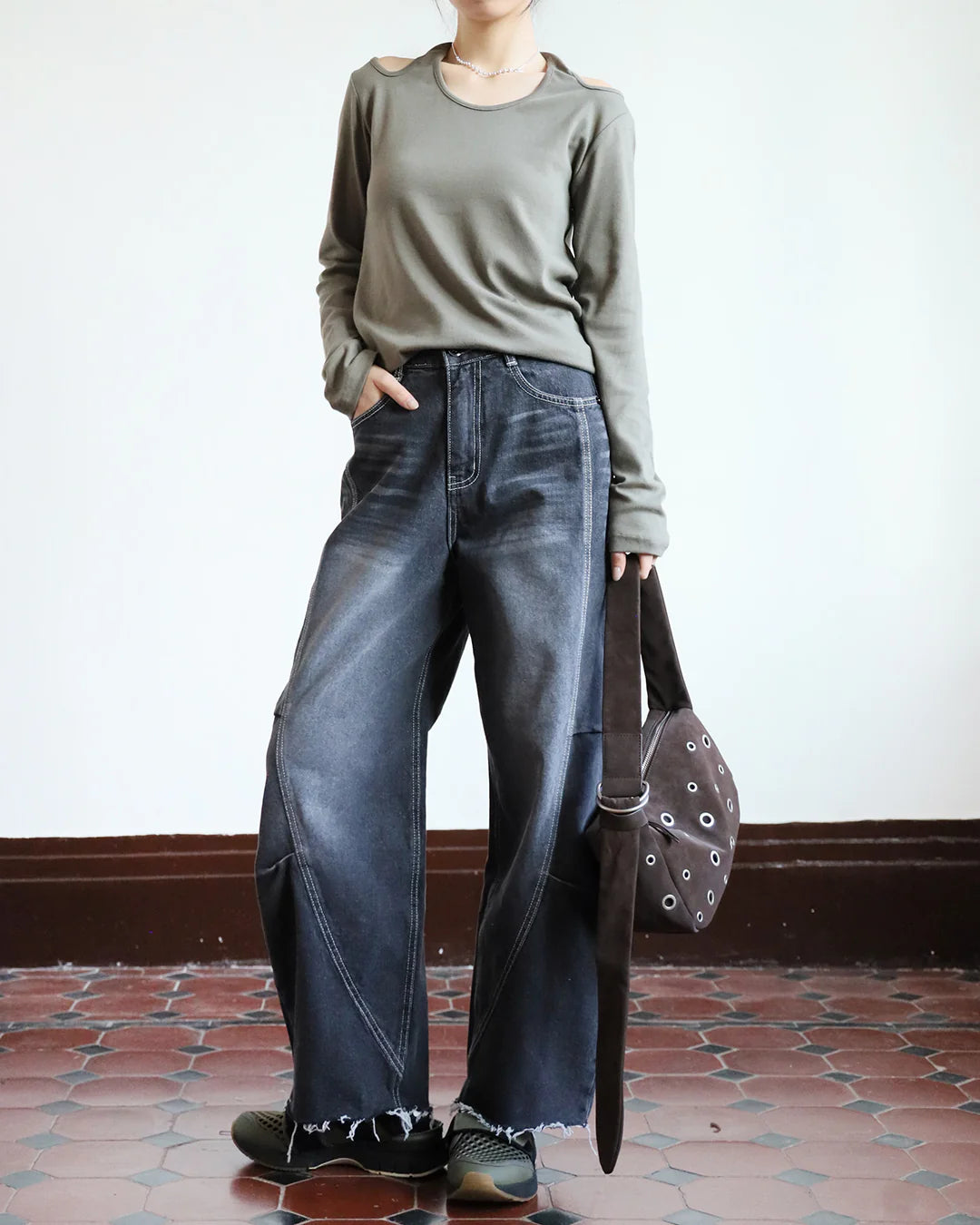 Structured Barrel Jeans (Size S-XL)