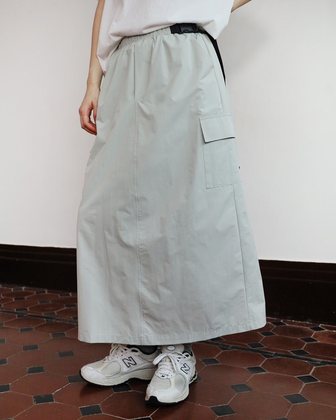 Embroidered Tee + Cargo Skirt + Bag (Set) (2 colors)