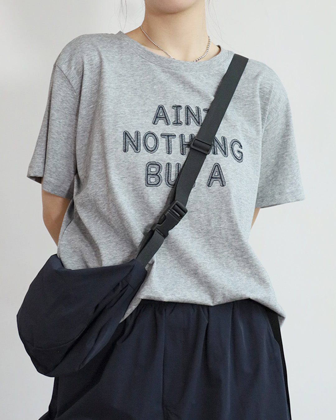 Embroidered Tee + Cargo Skirt + Bag (Set) (2 colors)