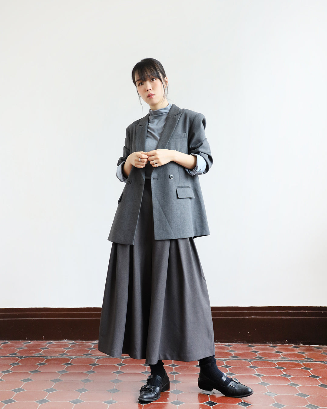 Front Pleated Crop Culottes (3 color)