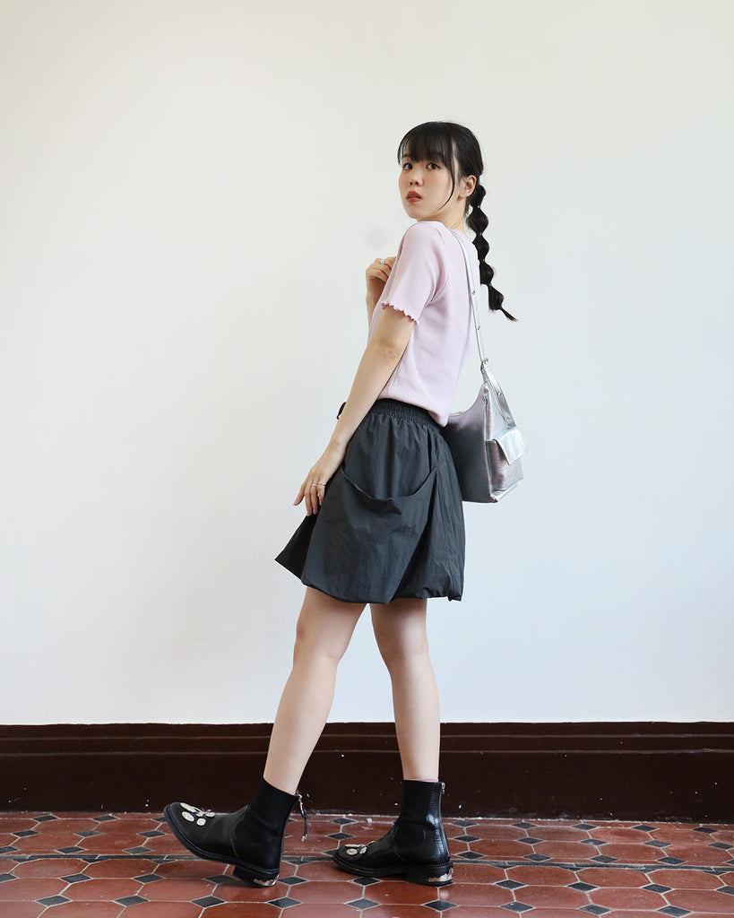 Side Pockets Ballon Skirt (3 color)