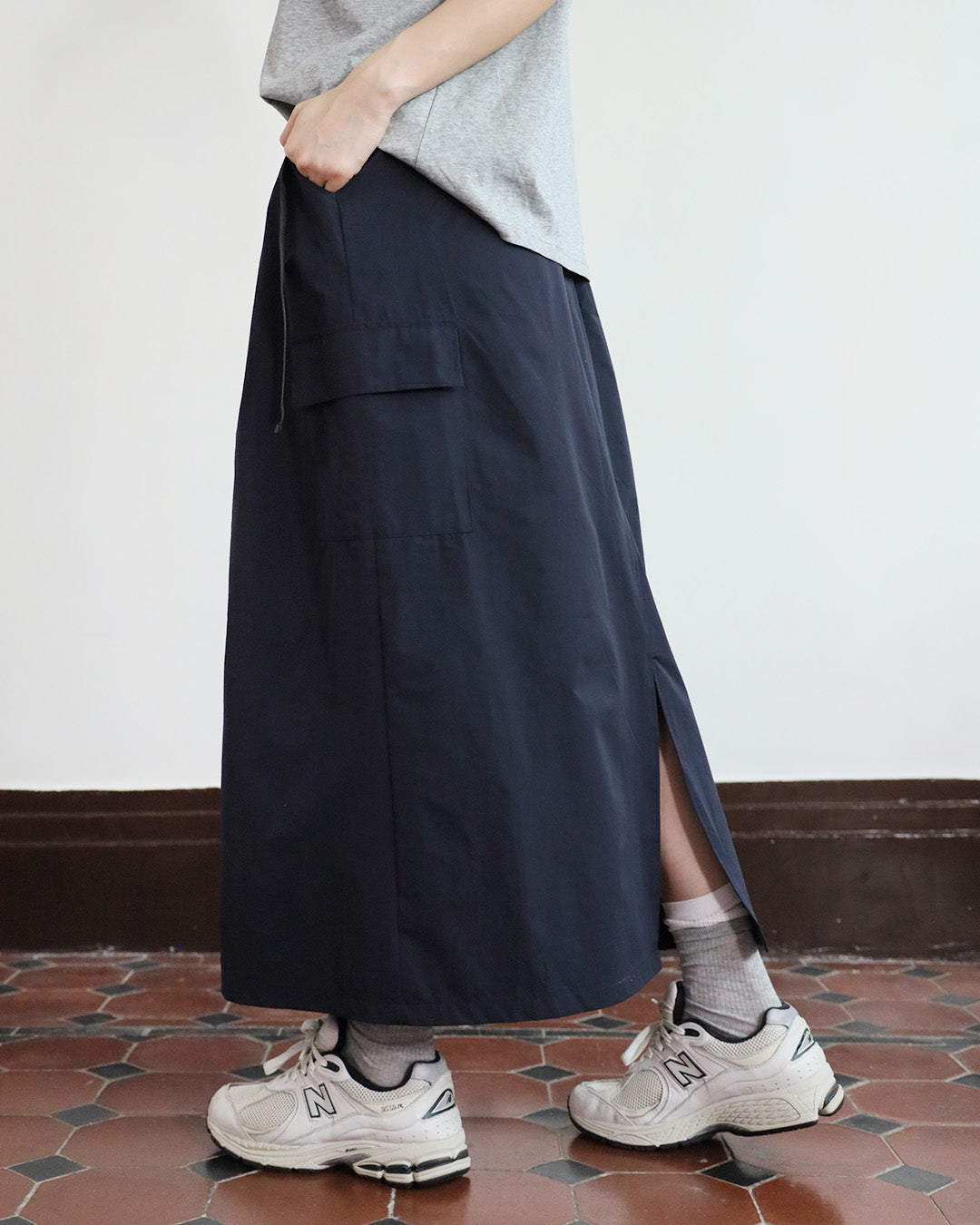 Embroidered Tee + Cargo Skirt + Bag (Set) (2 colors)
