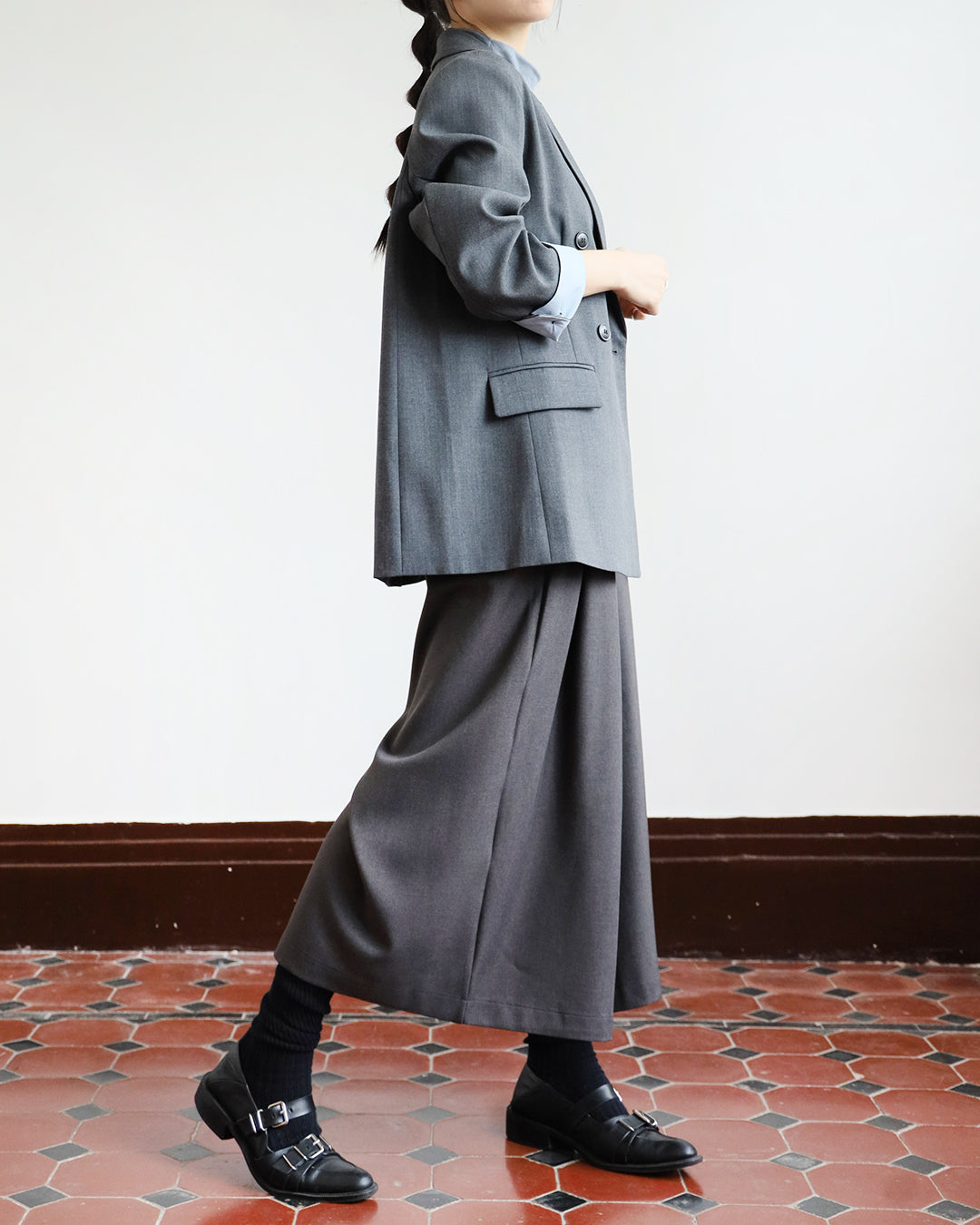 Front Pleated Crop Culottes (3 color)