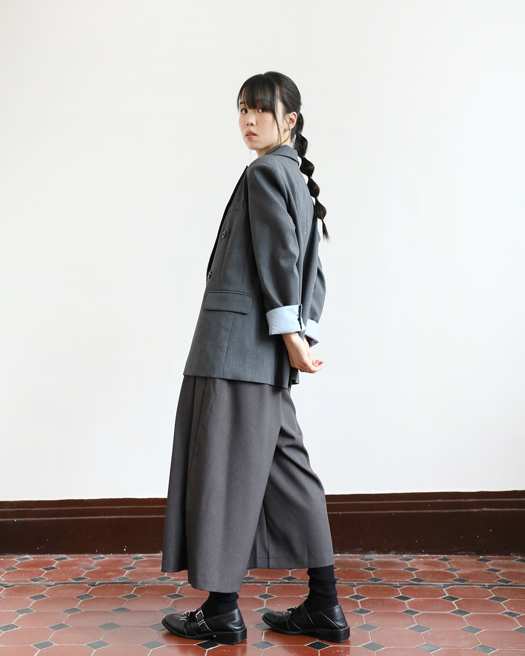 Contrast Cuff Blazer