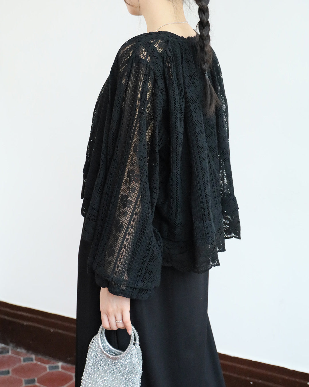 Lace Pintuck Details Outer (2 colors)
