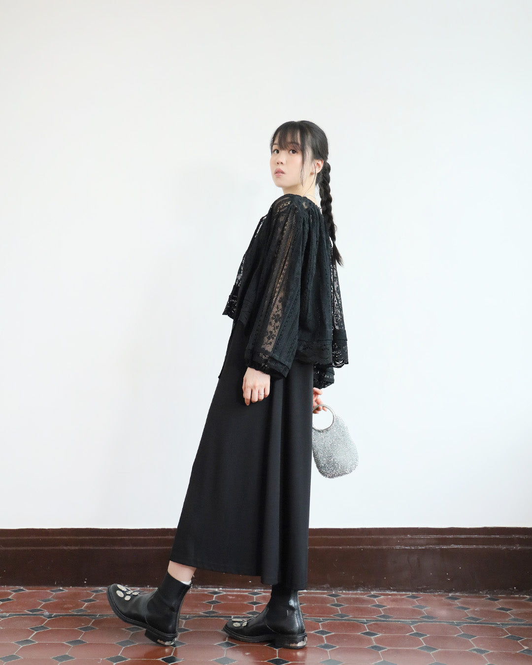 Lace Pintuck Details Outer (2 colors)