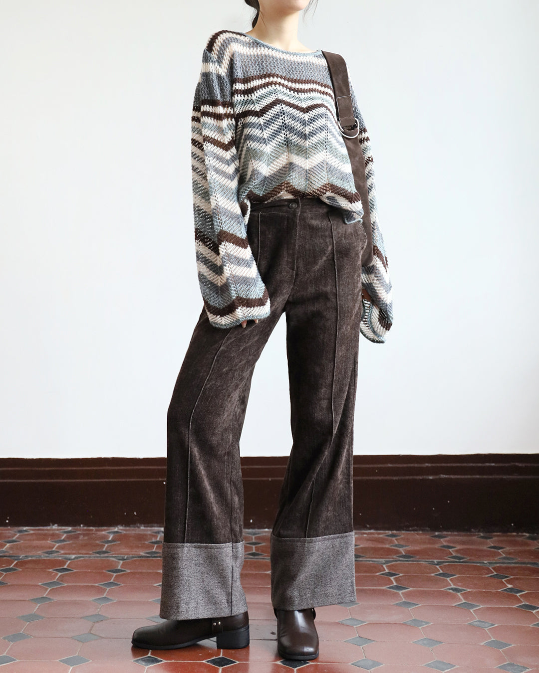 Wave Pattern Knit Top