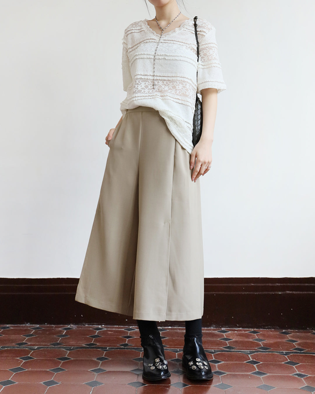 Side Split Cropped Culottes (2 colors)