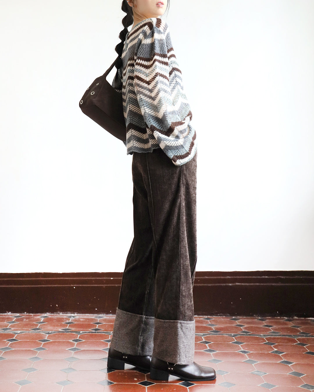 Wave Pattern Knit Top