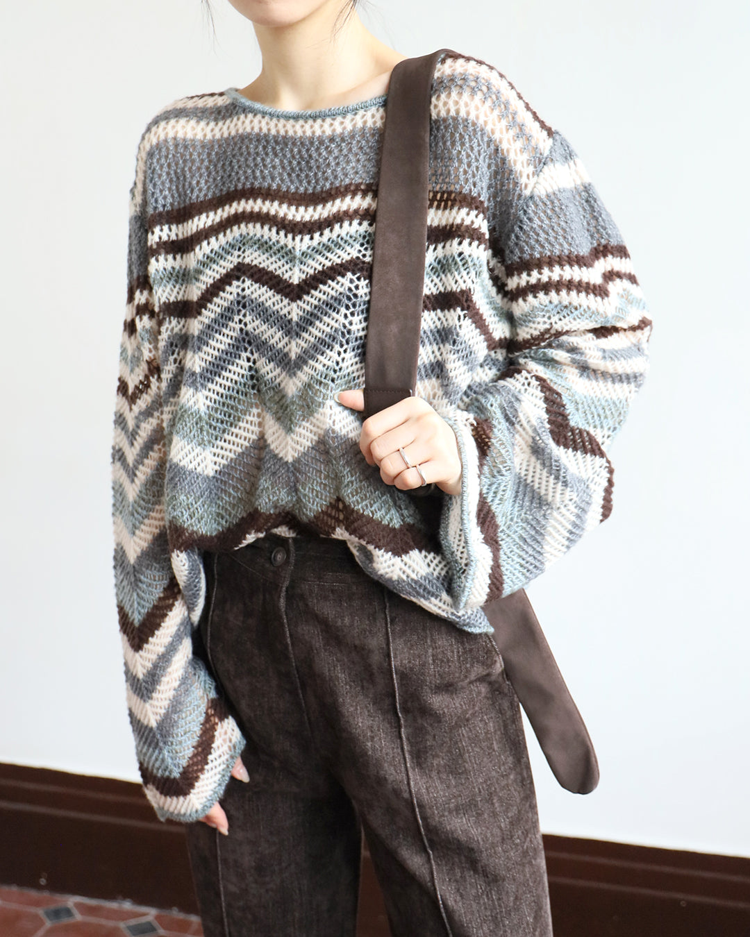 Wave Pattern Knit Top