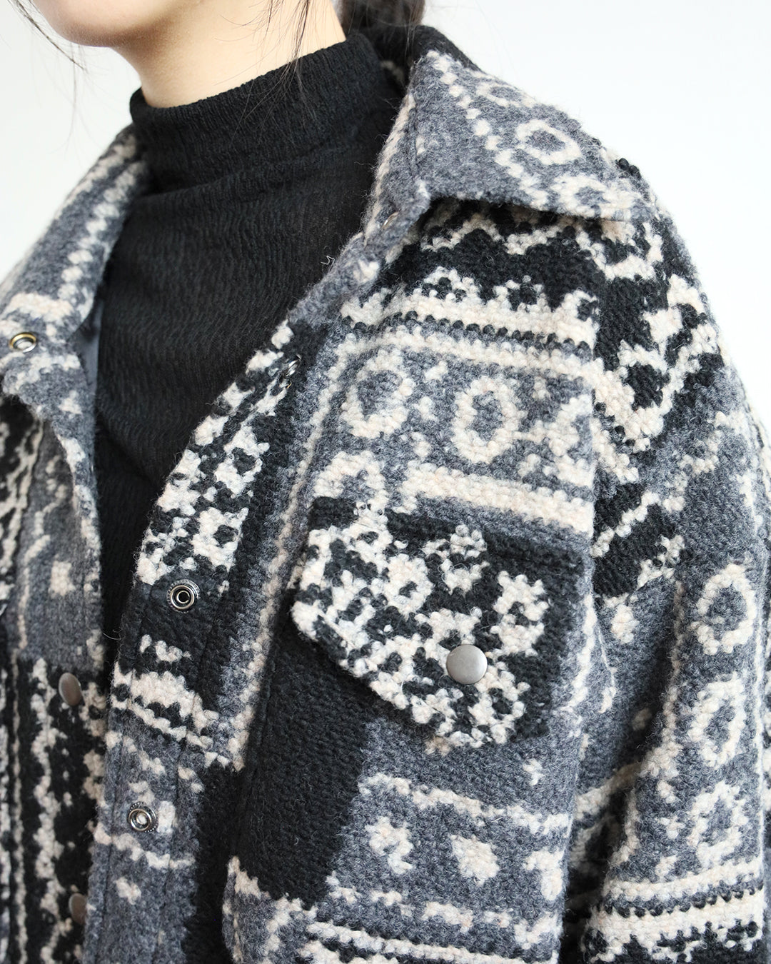 Paisley Pattern Wool Jacket (2 colors)