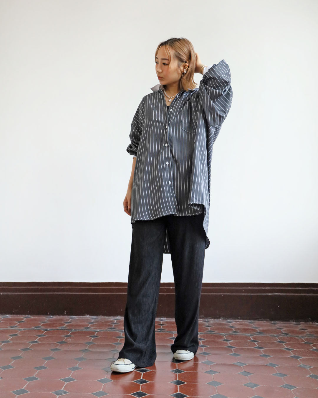 Contrast Cuff & Collar Shirt (2 color)
