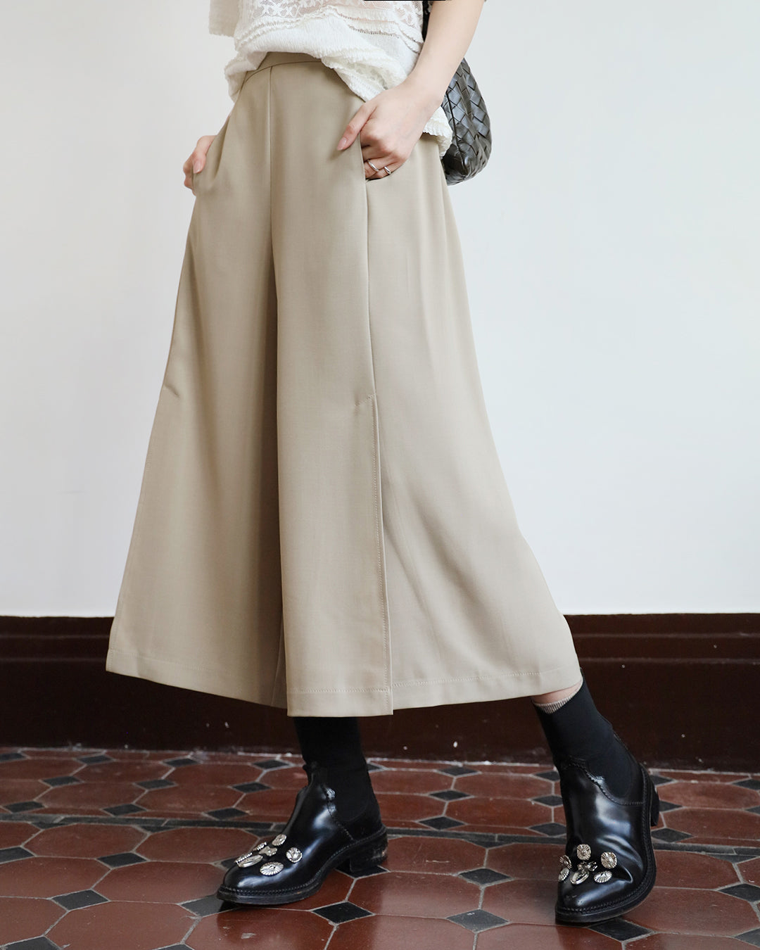 Side Split Cropped Culottes (2 colors)