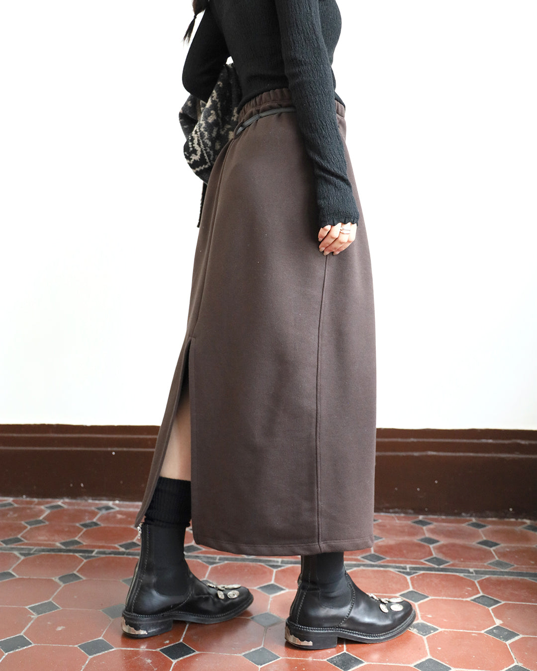 Sweat Skirt w/ Belt (3 color)