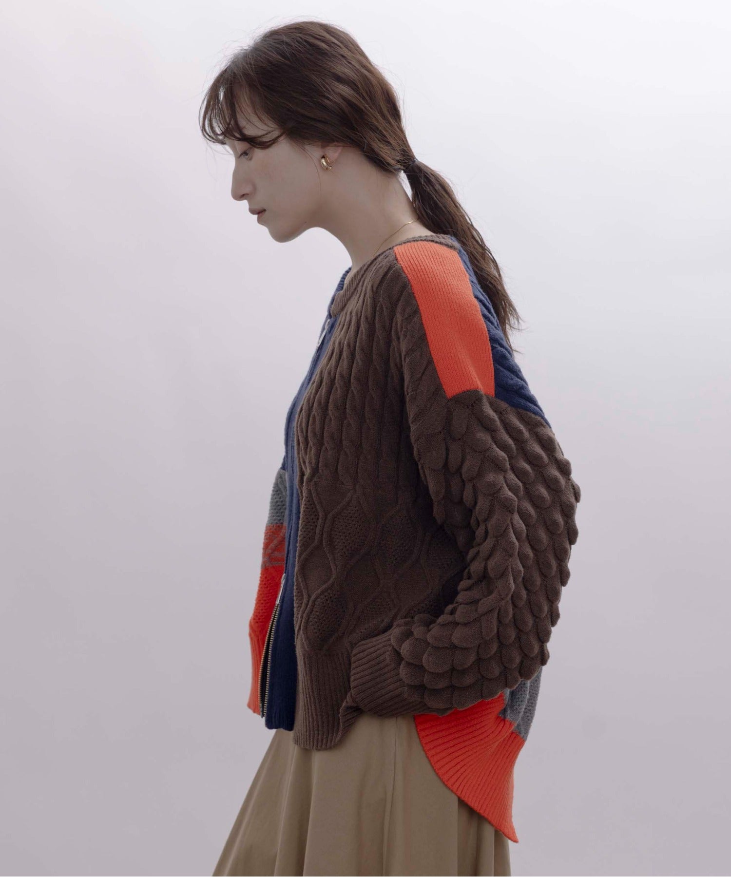 Cable Knit Zip Up Cardigan (2 color)